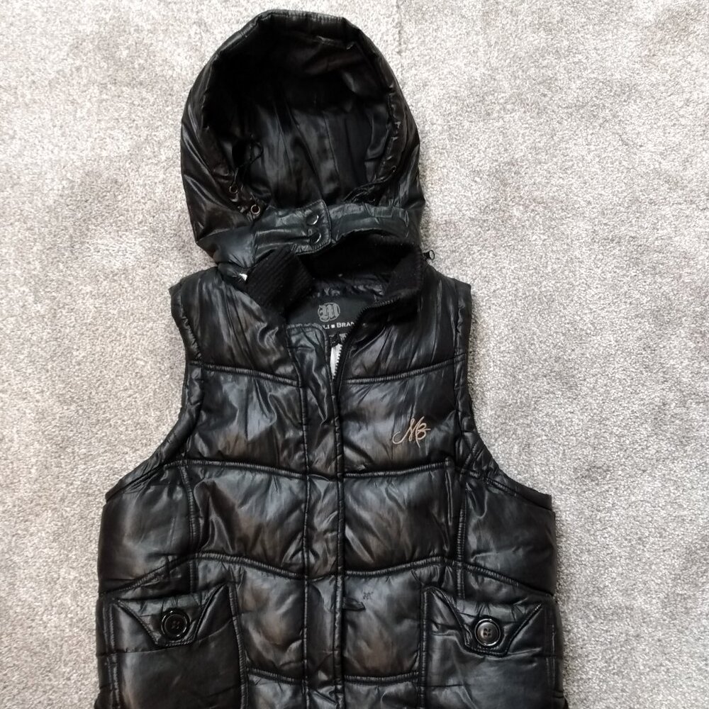 Makaveli Branded Quilted Puffer Vest Hooded Black Medium Detachable Hood Tupac